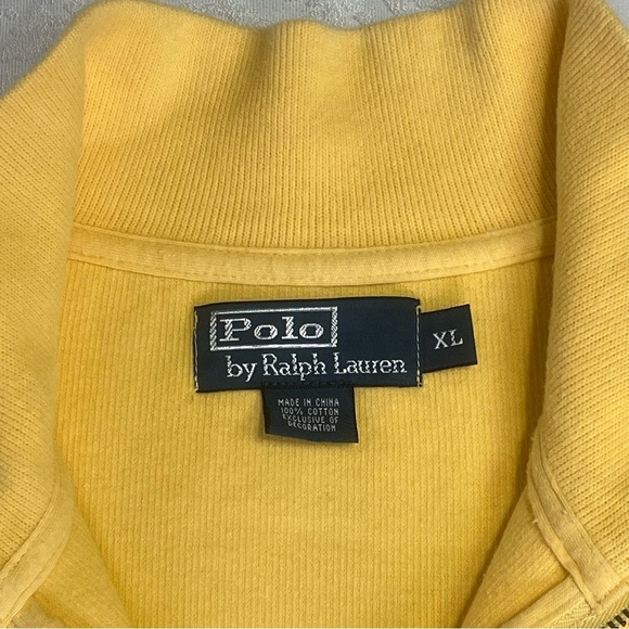 Polo Ralph Lauren Quarter 1/4 Zip 100% Cotton Butter Yellow Pullover Size XL - Picture 5 of 11